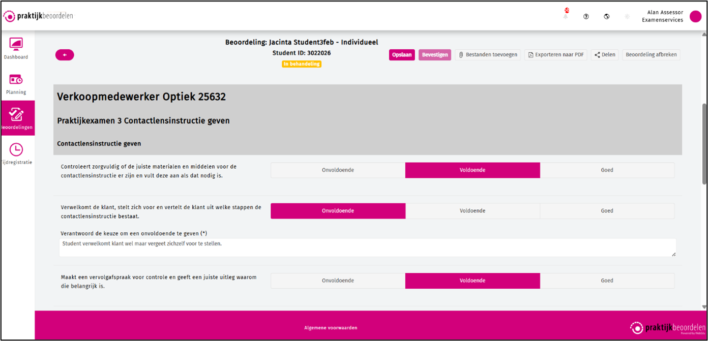 Wijziging beoordelingsformulier (na 13 april 2026)